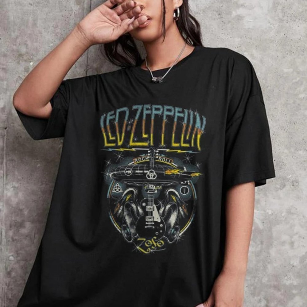 Led Zeppelin Rock Roll Unisex Shirt  Rock Band Led Zeppelin Tour Shirt